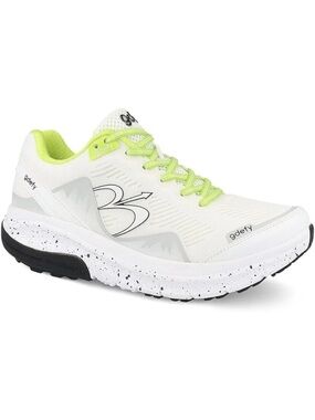 GDEFY Gravity Defyer Mighty Walk Womens Sneakers Sz 9.5M White/Lime XLNT Clean